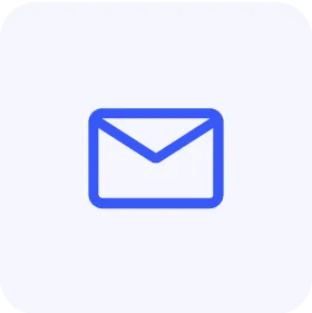 a blue envelope with a white background